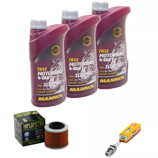 Set für Aprilia Pegaso 650 ML Garda 1997-00 Inspektion Öl 3L Ölfilter Zündkerze