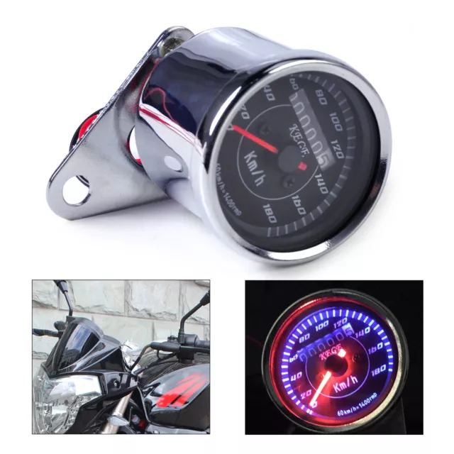 Motorcycle Dual Odometer Speedometer Gauge LED Backlight pour Honda Yamaha