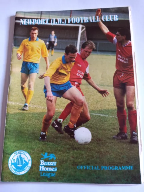 Newport Isle Of Wight V Sudbury 1992 Football Program