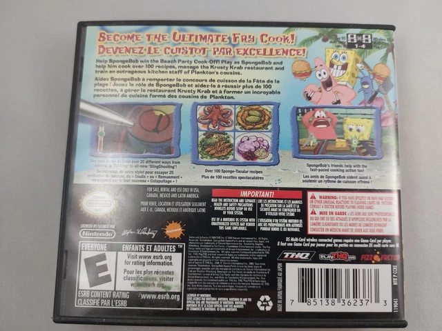 Cook Off Ds SPONGEBOB VS. THE Big One: Beach Party Cook-Off (Nintendo DS, 2009 ...