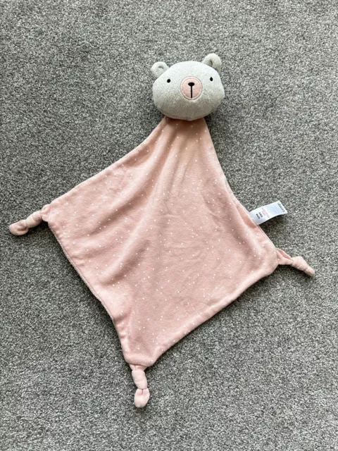 GEORGE ASDA PINK Teddy Bear Comforter SOOTHER BLANKET BLANKIE