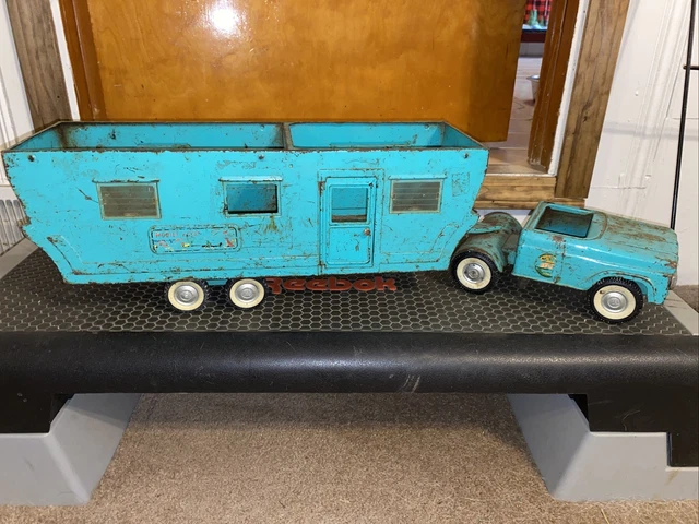 Nylint Truck Camper #6600 Turquoise Blue 1960's Metal Vintage