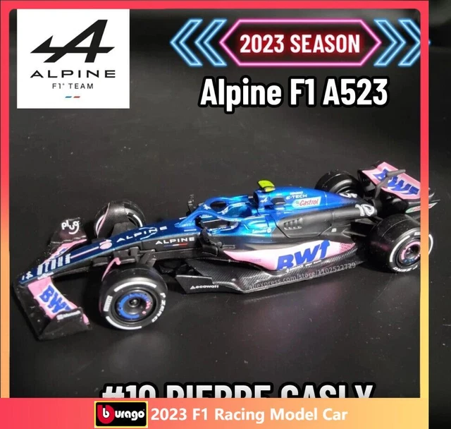 Bburago 1:43 F1 2023 BWT Alpine A523 #10 Pierre Gasly Model Car Toy Collection