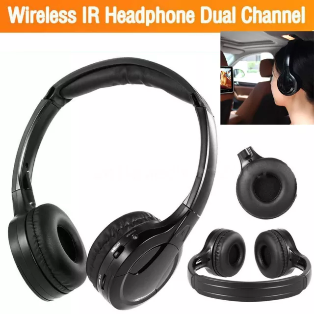 IR Wireless Car Headphones Stereo Headset Wired Earphone for car DVD Player