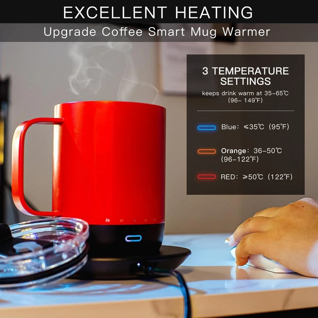 VSITOO Control Smart Coffee Mug - 14oz Black - App Controlled Heated Coffee Cup 3