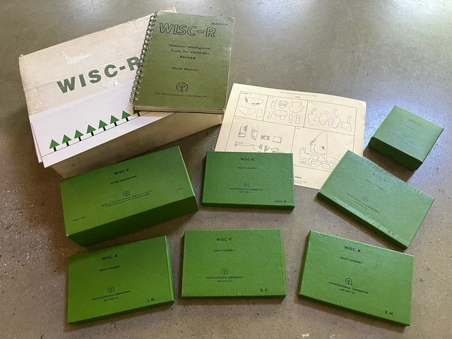 1974 WISC-R WECHSLER Intelligence Scale For Children Psychology IQ Test ...