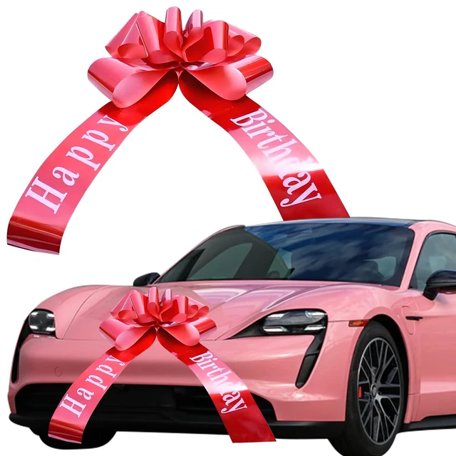 Fiocco Auto Compleanno Rosso 76 Cm - Con Scritte Happy Birthday - Foto 4
