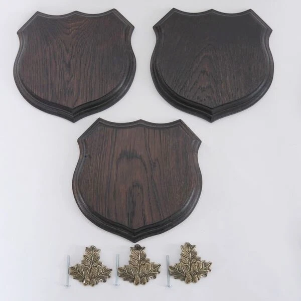 3x Wappenschilder Jabalí Af 17cm Escudo de Trofeo Hoja de Roble Portada Pequeño 3
