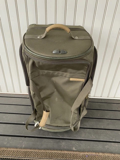 Briggs & Riley UWD26 Large 26" Upright Rolling Duffle Bag Olive Nylon & Leather