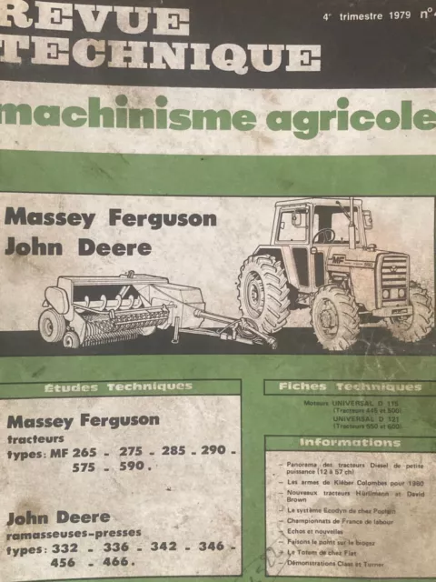 Revue Technique 4 Tracteur Massey Ferguson Mf265  Mf275 Mf285 Mf290 Mf575 Mf590