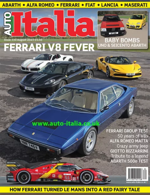 Auto Italia Magazine issue 330 Ferrari V8 Le Mans 499p Fiat UNO Abarth free P+P