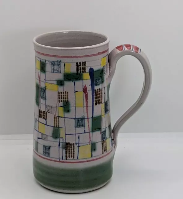 Rye British Studio Pottery  1950's David Sharp Tankard Abstract Vintage Design 3