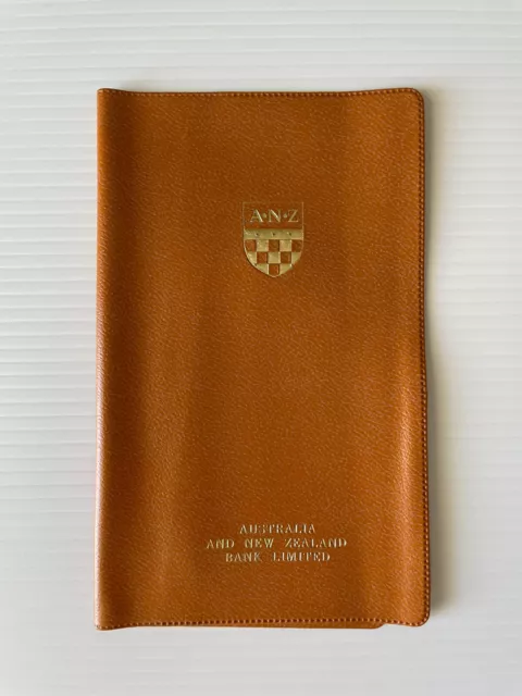 Vintage ANZ Bank Cheque Deposit Bank Book Cover Wallet old ANZ Shield Logo