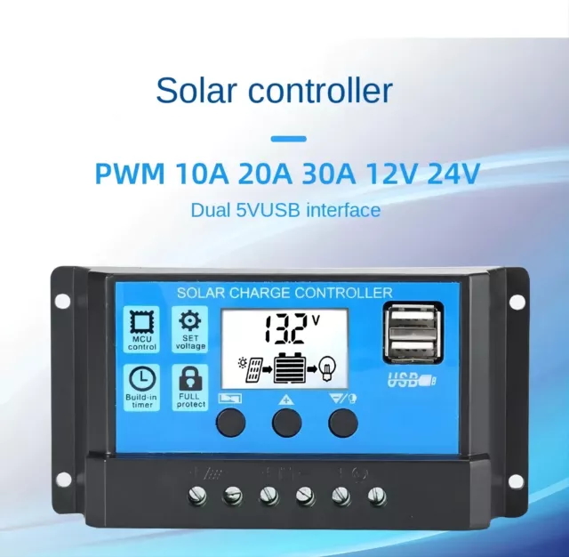 12V 24V Auto Solar Panel Battery Regulator PWM 10A-30A Solar Charge Controller