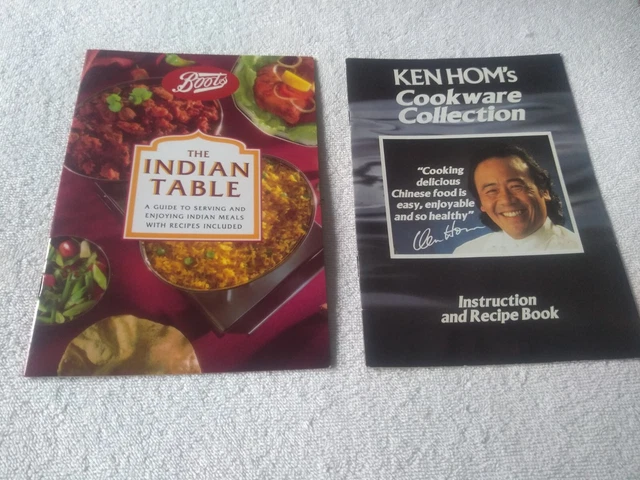 2 Vintage Recipe Booklets- Ken Hom's Cookware Collection/Boots The Indian Table