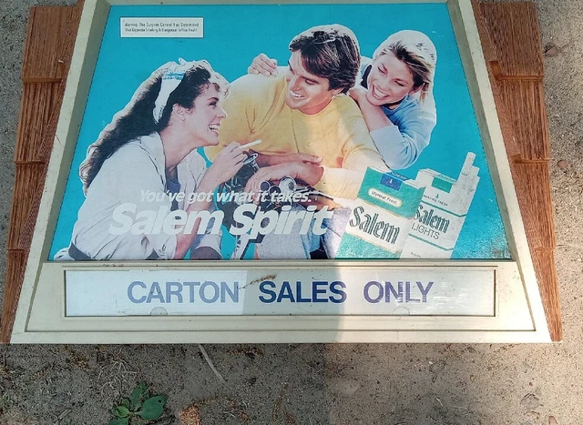 Vintage SALEM Spirit Cigarette Advertising Sign 3D 1983 Gas Station Decor