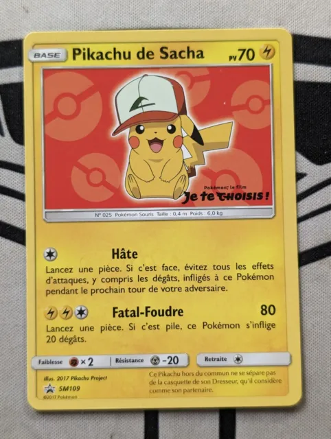 Carte Pokemon - Pikachu de Sacha SM109 - Ultra Rare - Promo Je te Choisis