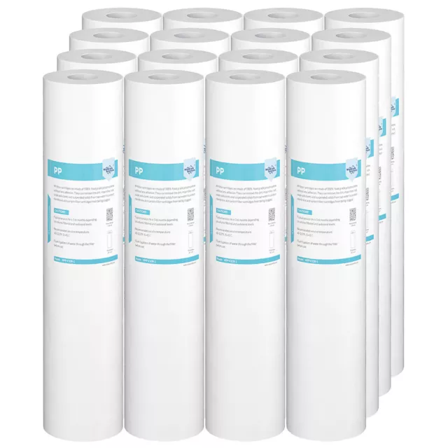 1/5 Micron 20x4.5" Big Blue Sediment Water Filter Replacement Whole House 1-16PK