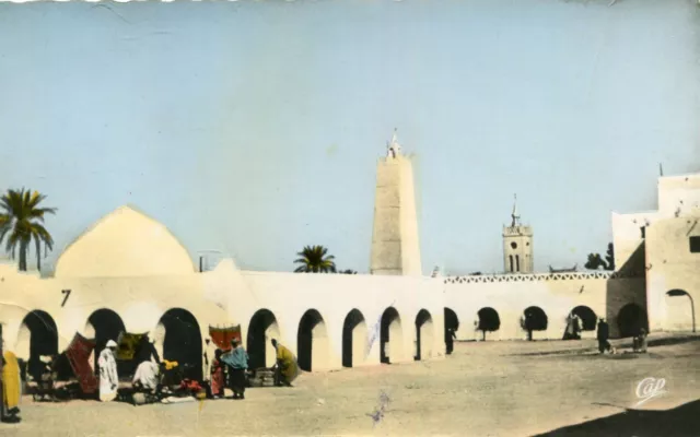 Carte ALGERIE OUARGLA Place du Marché et Mosquée Malikitte