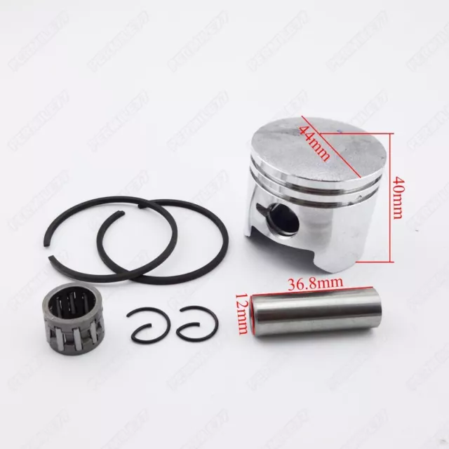 44mm Piston 12mm Pin Ring Needle Bearing For 49cc Mini Quad ATV Pocket Dirt Bike