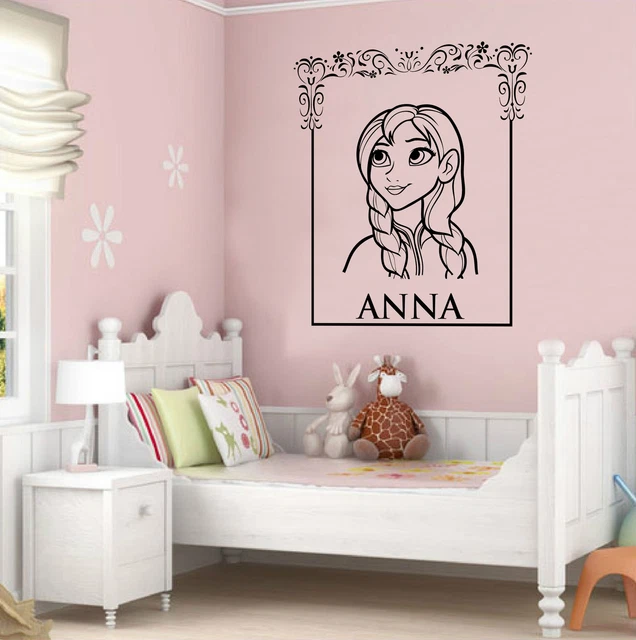 Adesivo Da Parete Con Corona Della Principessa - Vinile Rimovibile Per Camera Da Letto Bambina - Decoro Fai Da Te Rosa