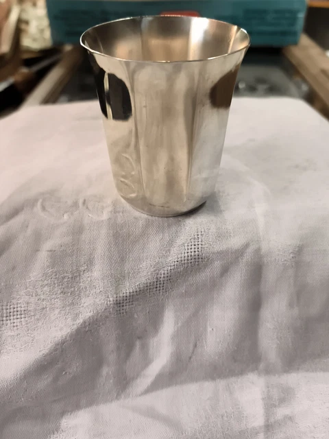 Timbale Gobelet Christofle Modèle ARIA - Verre à Bague En Métal Argenté - TBE