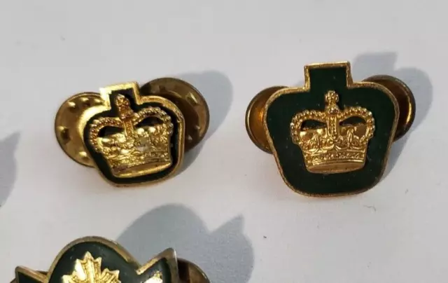Canadian Military Forces Chevron Lapel Pin 8 Lot + Queens Crown 3