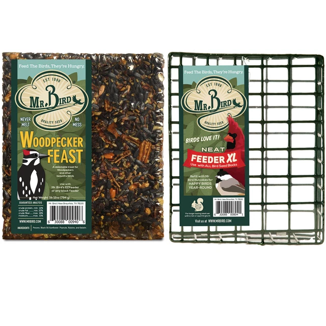 Home & Garden Woodpecker Feast Cake & Cage Set/2 No Mess Melt Wild Bird 804*940