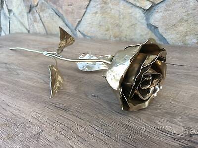 Hand Forged Rose Iron Anniversary Gift Steel