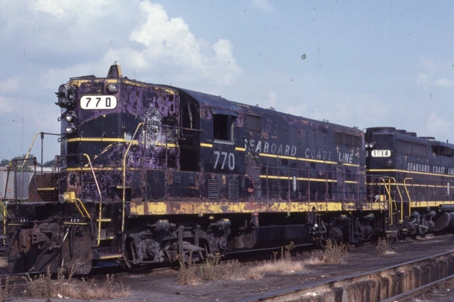 ORIGINAL 1978 RAILROAD SLIDE SEABOARD COAST LINE 770 GEORGIA EMD GP7 ex ACL