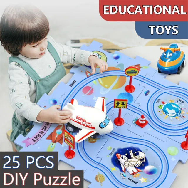 25Pcs DIY Car Track Puzzle Play Set Preschool Educational Montessori Toy For Kid