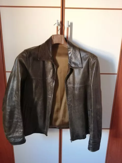 Giubbotto Giacca Chiodo Biker Rocker Punk Vera Pelle Vintage