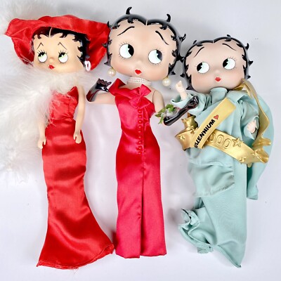 Betty Boop Danbury Mint Doll Lot Unforgettable Miss Liberty & Vinyl Talking Doll