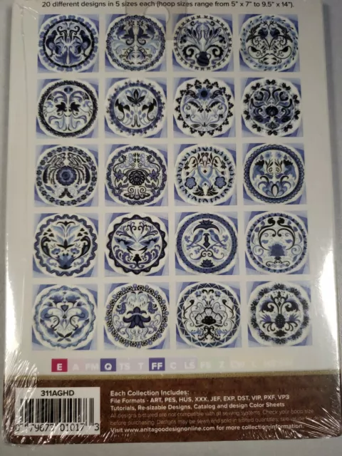 Máquina de bordar bloques de porcelana diseños de anitago 2