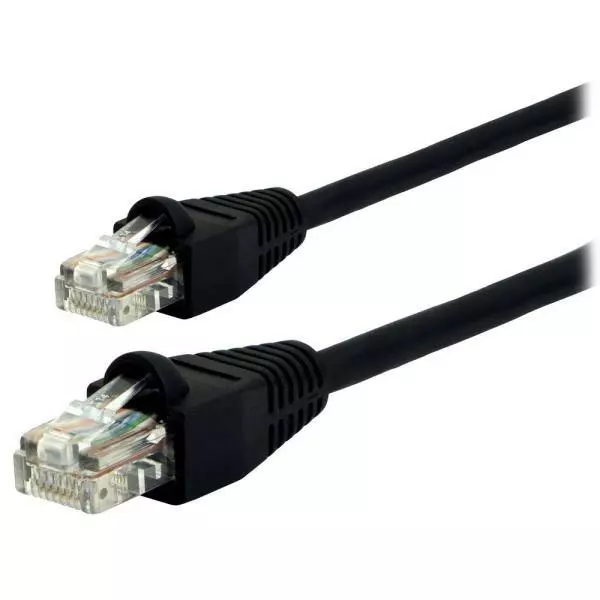 275' Cat6 PLENUM ETHERNET BLACK Patch Cable RJ45 CONNECTORS INSTALLED USA MADE