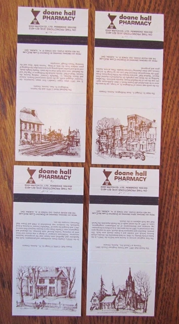 Complete Canadian Set Of 4: Doane Hall Pharmacy (Aurora, Ontario, Scenes) -L20