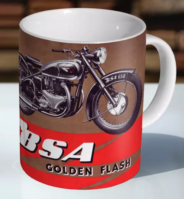 BSA Golden Flash Classic Motorcycle Ad - Ceramic Coffee Mug - Cup