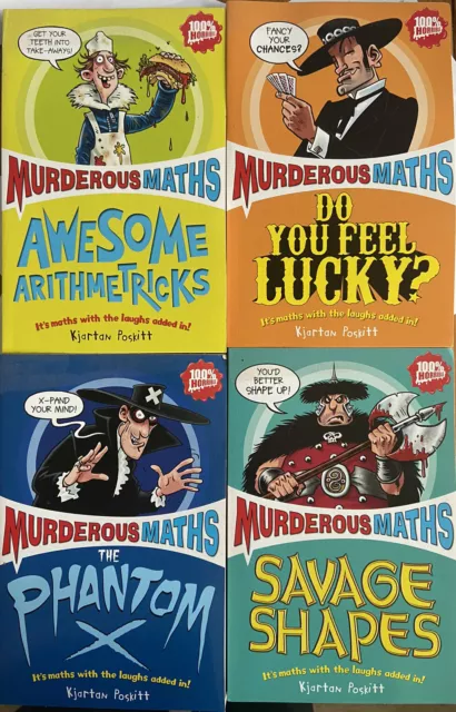 murderous maths Book Bundle, Set Of 4, Kids, New,