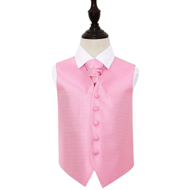 Set camice da sposa e cravatta con chiave greca rosa bambino di DQT