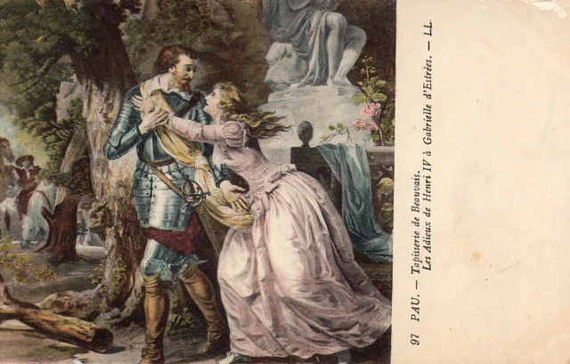 Postcard - Tapisserie de Beauvais. Les Adieux de Henri IV à Gabrielle d'Estrées
