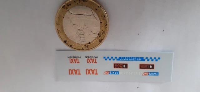 Décalcomanies (decals) Pour Modèle Réduit Citroën BX Taxi - Échelle 1/43 - Thème 'je Roule Au Gaz'