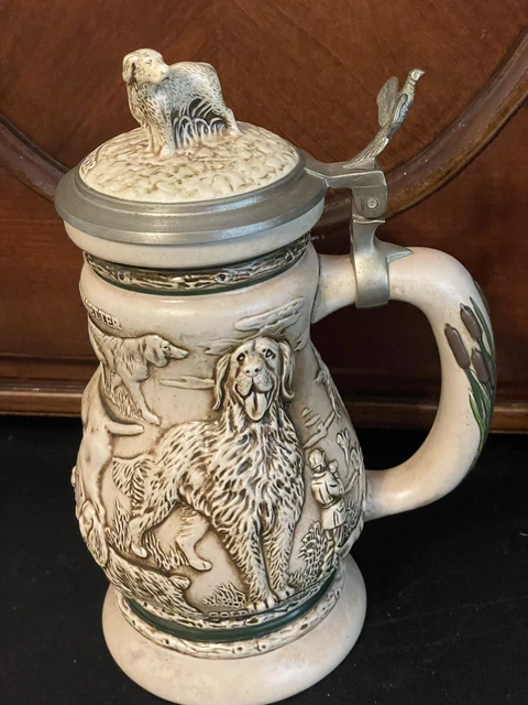 Beer Stein "Great Dogs of the Outdoors" Avon Collectible 1991 Vintage No. 124553