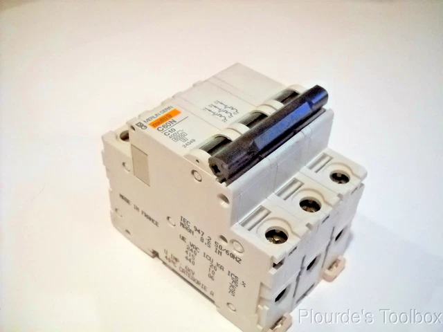 New Merlin Gerin Multi-9 3-Pole Circuit Breaker, 10A 400V, C60N-C10A, 24349 New Merlin Gerin Multi-9 3-Pole Circuit Breaker, 10A 400V, C60N-C10A, 24349