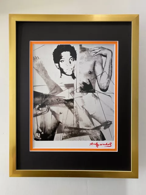 Andy Warhol + Rare 1984 Signée + Basquiat Imprimé + Mat À 11X14 Un