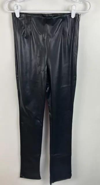 Zara Black Faux Leather Trousers FOR SALE! - PicClick UK