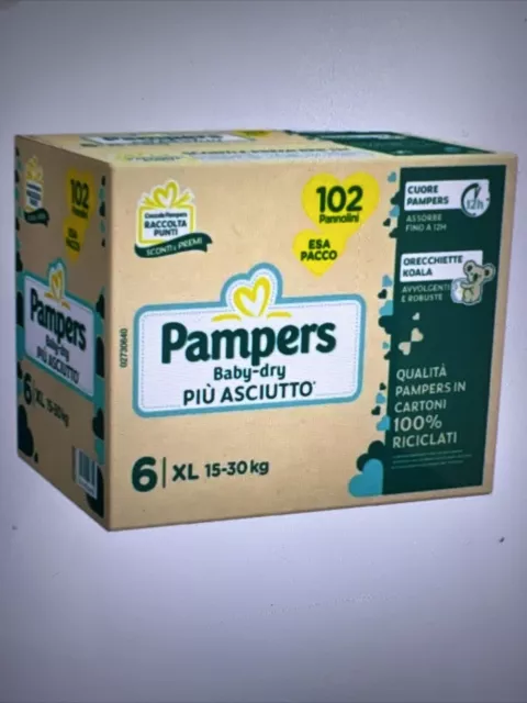 PAMPERS BABY DRY EXTRALARGE TAGLIA 6 15-30 Kg 102  pannolini