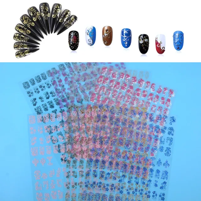 108pcs/Sheet 3D Manicure Flower Nail Art Stickers Decals Tips Stamping DIY Tools