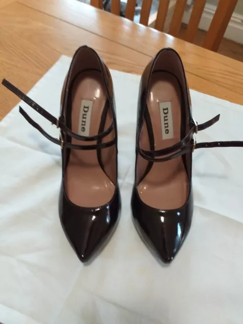 DUNE WOMEN'S COURT Heels Size 3 EU 36 Brown Leather Stiletto double ...