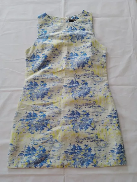 Ladies Dress Fashion Union Size 10 Sleeveless A Line Abstract Design Yellow Mix