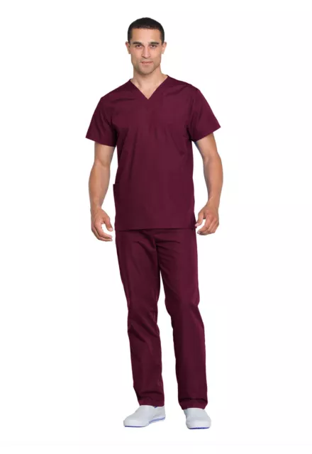 Cherokee Workwear Unisex Top and Pant Set WW530C WINW Wine Free Shipping